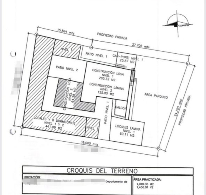 Casa comercial o terreno en venta centro de Chiquimula