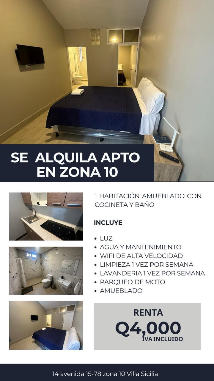 Apartamento en Renta en Zona 10, Ciudad de Guatemala