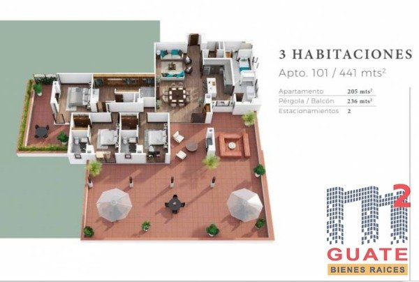 Apartamento de 230 m2 de construcción en Venta, Muxbal