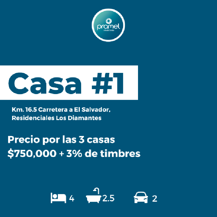 VENTA de proyecto familiar de 3 Casas en Los Diamantes