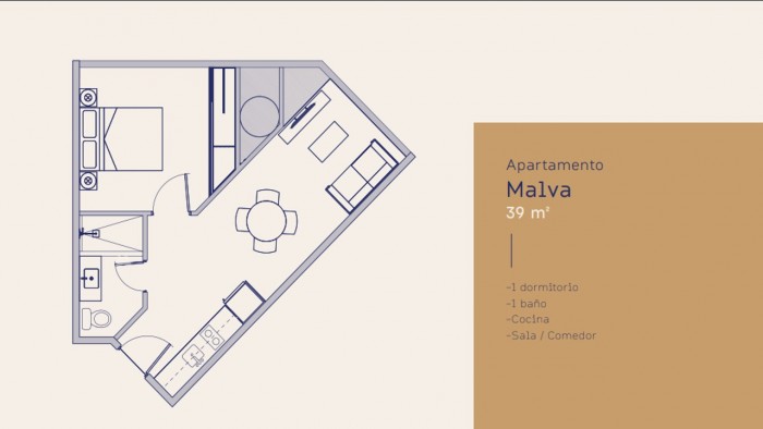 Apartamento con 39 m2 en venta en Zona 4 + Terraza 20m2 - Miniatura 5