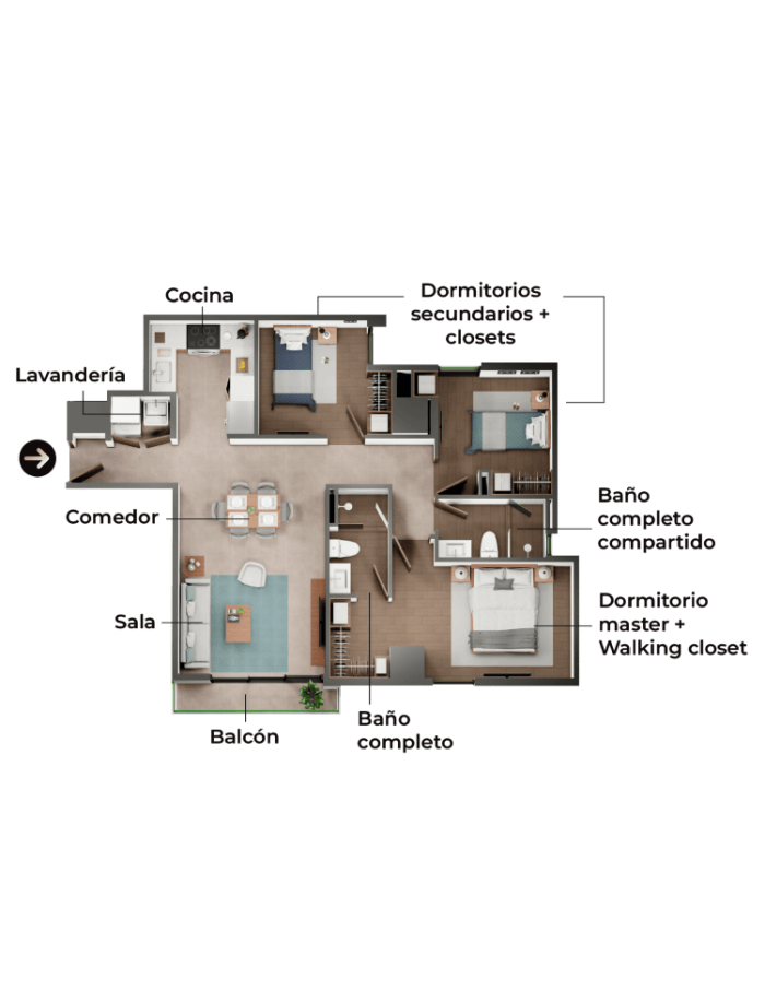 Apartamento con 3 dormitorios en venta en zona 10 — foto 6