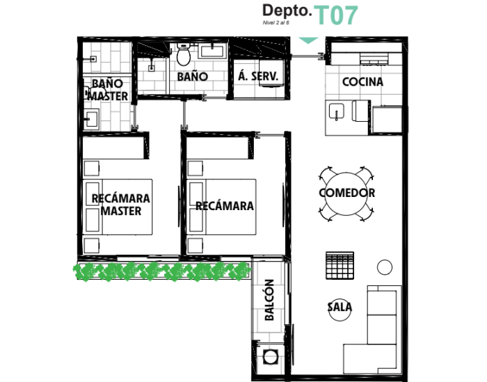 Preventa de 2 habitaciones con balcón en San Rafael - 3