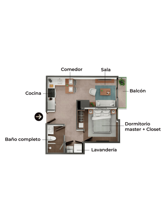 Apartamento 1 habitacion en venta en zona 10 Guatemala — foto 7